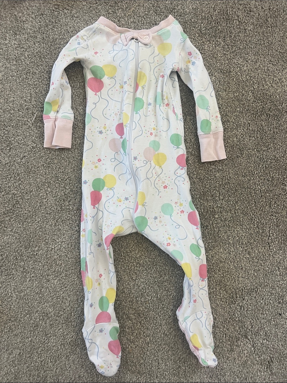 Baby Balloon Print Footed One-Piece Pajamas - Pastel Multi Beaufort bonnet